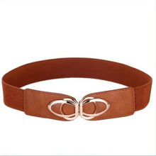 Load image into Gallery viewer, Luxury Elastic PU Leather Wide Belts For Women Fashion Stretchy Thick Waist Dress Plus Size Waistbands For Women
