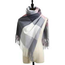 Load image into Gallery viewer, Luxury Fashion Autumn Winter Soft Warm Scarf Plaid Colorful Hijabs Cashmere Scarves Warm Soft Bandana Women's Lightweight Scarves Elegant Echarpe  Escharpe Soft Wool Elegant Tassel For Women
