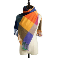 Load image into Gallery viewer, Luxury Fashion Autumn Winter Soft Warm Scarf Plaid Colorful Hijabs Cashmere Scarves Warm Soft Bandana Women's Lightweight Scarves Elegant Echarpe  Escharpe Soft Wool Elegant Tassel For Women
