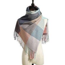 Load image into Gallery viewer, Luxury Fashion Autumn Winter Soft Warm Scarf Plaid Colorful Hijabs Cashmere Scarves Warm Soft Bandana Women's Lightweight Scarves Elegant Echarpe  Escharpe Soft Wool Elegant Tassel For Women
