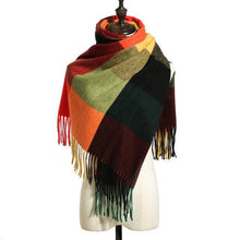 Load image into Gallery viewer, Luxury Fashion Autumn Winter Soft Warm Scarf Plaid Colorful Hijabs Cashmere Scarves Warm Soft Bandana Women's Lightweight Scarves Elegant Echarpe  Escharpe Soft Wool Elegant Tassel For Women
