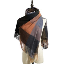 Load image into Gallery viewer, Luxury Fashion Autumn Winter Soft Warm Scarf Plaid Colorful Hijabs Cashmere Scarves Warm Soft Bandana Women's Lightweight Scarves Elegant Echarpe  Escharpe Soft Wool Elegant Tassel For Women
