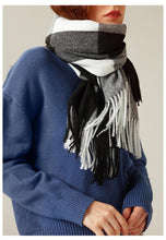 Load image into Gallery viewer, Luxury Fashion Autumn Winter Soft Warm Scarf Plaid Colorful Hijabs Cashmere Scarves Warm Soft Bandana Women's Lightweight Scarves Elegant Echarpe  Escharpe Soft Wool Elegant Tassel For Women
