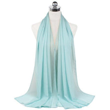 Load image into Gallery viewer, Luxury Fashion Long Soft Solid Chiffon Scarf Head Wrap Echarpe Shawl Lightweight Headscarf Instant Ready To Wear Elegant Hijab Scarf Wrap Muslim Shawl Islamic Hijabs Arab Wrap Head Scarves For Women
