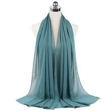 Load image into Gallery viewer, Luxury Fashion Long Soft Solid Chiffon Scarf Head Wrap Echarpe Shawl Lightweight Headscarf Instant Ready To Wear Elegant Hijab Scarf Wrap Muslim Shawl Islamic Hijabs Arab Wrap Head Scarves For Women
