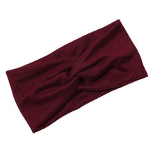 Load image into Gallery viewer, Luxury Fashion Winter Soft Solid Color Elastic Elegant Wide Knitting Cross Lightweight Headband Yoga Turban Bandage Bandanas Hair Bands For Women
