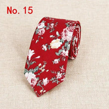 Load image into Gallery viewer, Luxury Flower Handmade Cotton Ties For Men Classic Colorful Printed Floral Designs Necktie For Wedding
