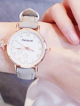 Load image into Gallery viewer, Luxury Girl Watch Student High School Small Fresh Watch Pink Cute Star Starry Sky Casual Leather Female Wrist Watch Leather Band Thin Minimalist Casual Simple Dress Watch
