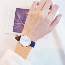 Load image into Gallery viewer, Luxury Girl Watch Student High School Small Fresh Watch Pink Cute Star Starry Sky Casual Leather Female Wrist Watch Leather Band Thin Minimalist Casual Simple Dress Watch
