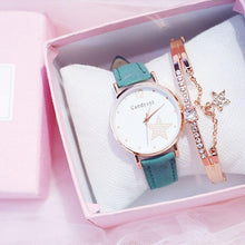Load image into Gallery viewer, Luxury Girl Watch Student High School Small Fresh Watch Pink Cute Star Starry Sky Casual Leather Female Wrist Watch Leather Band Thin Minimalist Casual Simple Dress Watch
