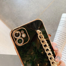 Load image into Gallery viewer, Luxury Glossy Gold Color Metal Coin Bracelet Chain Protective Case Cover For iPhone Soft Case for iPhone 13 12 Pro Max 14 11 pro max X XS XR 7 8 Plus Cover
