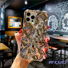 Load image into Gallery viewer, Luxury Gold Plating Electroplated Bracelet Cute Compatible with iPhone Diamond Case Luxury Sparkle Glitter Rhinestone  Phone Case For iPhone 14 13 Promax 11 12 Pro Max Mini Xs Max XR 8 7 Plus Mirror Cover
