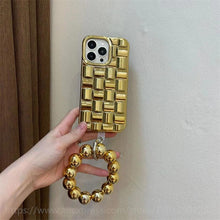 Load image into Gallery viewer, Luxury Gold Plating Electroplated Bracelet Cute Compatible with iPhone Diamond Case Luxury Sparkle Glitter Rhinestone  Phone Case For iPhone 14 13 Promax 11 12 Pro Max Mini Xs Max XR 8 7 Plus Mirror Cover
