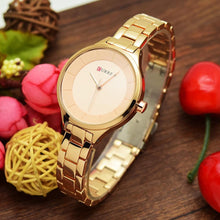 Load image into Gallery viewer, Luxury Gold Womens Watch Stainless Steel Ladies Wrist Watches Analog Quartz Watch Steel Quartz Ladies Watch Waterproof Stainless Steel Wrist Watch For Women
