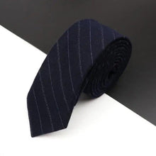 Load image into Gallery viewer, Luxury High Quality Black Grey Skinny Wool Tie For Men Business Meeting Necktie Fashionable Design Excellent Men Gift
