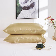 Load image into Gallery viewer, Luxury Ladies Satin Pillowcase Satin Silk Ultra Soft Standard Pillowcase Silk Satin Pillow Cases For Hair and Skin Soft King Queen Elegant Standard Bedding Pillowcase Cushion Cover Home Decor
