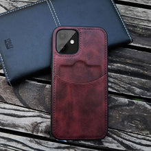 Load image into Gallery viewer, Luxury Leather Card Retro Case for iPhone 14 13 12 Mini 11 Pro Max X XR XS Slim Soft Cover for 14 Max Built-in Metal Plate for Magnetic Mounting &amp; Card Holder Phone Case
