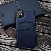 Load image into Gallery viewer, Luxury Leather Card Retro Case for iPhone 14 13 12 Mini 11 Pro Max X XR XS Slim Soft Cover for 14 Max Built-in Metal Plate for Magnetic Mounting &amp; Card Holder Phone Case
