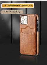 Load image into Gallery viewer, Luxury Leather Card Retro Case for iPhone 14 13 12 Mini 11 Pro Max X XR XS Slim Soft Cover for 14 Max Built-in Metal Plate for Magnetic Mounting &amp; Card Holder Phone Case
