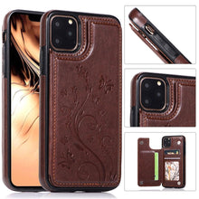 Load image into Gallery viewer, Luxury Leather Case For iPhone 14 12 13 Pro Comfortable Soft Wallet Card Slots Phone Flip Cover Wallet Case with Card Holder for iPhone
