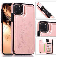 Load image into Gallery viewer, Luxury Leather Case For iPhone 14 12 13 Pro Comfortable Soft Wallet Card Slots Phone Flip Cover Wallet Case with Card Holder for iPhone
