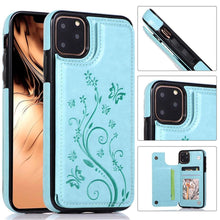 Load image into Gallery viewer, Luxury Leather Case For iPhone 14 12 13 Pro Comfortable Soft Wallet Card Slots Phone Flip Cover Wallet Case with Card Holder for iPhone
