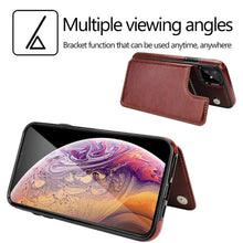 Load image into Gallery viewer, Luxury Leather Cover For iPhone 14 12 13 Mini 11 Pro XR XS Max 6 6s 7 8 Plus 5 5s Wallet Phone Card Slot Flip PU Leather Kickstand Card Slots Case Double Magnetic Clasp Durable Shockproof Cover For iPhone
