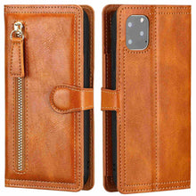 Load image into Gallery viewer, Luxury Leather Flip Wallet Case For iPhone 14 13 12 11 Pro MAX  X XS XR Card Holder Stand Cover Retro Brown Card Holder Slots Pocket Case PU Leather Magnetic Closure Kickstand Shockproof Flip Case
