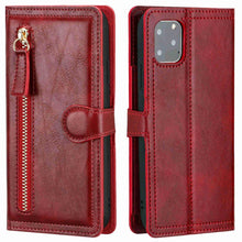 Load image into Gallery viewer, Luxury Leather Flip Wallet Case For iPhone 14 13 12 11 Pro MAX  X XS XR Card Holder Stand Cover Retro Brown Card Holder Slots Pocket Case PU Leather Magnetic Closure Kickstand Shockproof Flip Case
