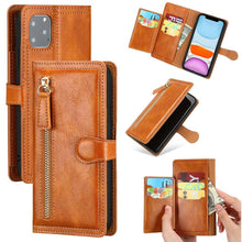 Load image into Gallery viewer, Luxury Leather Flip Wallet Case For iPhone 14 13 12 11 Pro MAX  X XS XR Card Holder Stand Cover Retro Brown Card Holder Slots Pocket Case PU Leather Magnetic Closure Kickstand Shockproof Flip Case
