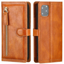 Load image into Gallery viewer, Luxury Leather Flip Wallet Case For iPhone 14 13 12 11 Pro MAX  X XS XR Card Holder Stand Cover Retro Brown Card Holder Slots Pocket Case PU Leather Magnetic Closure Kickstand Shockproof Flip Case
