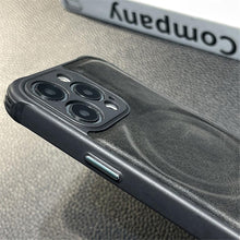 Load image into Gallery viewer, Luxury Leather Magnetic Wireless Charging Case For iPhone 14 11 12 13 Pro Max X XS XR 8 7 Plus Shockproof Soft Cover Shockproof Unique Vintage Design Leather Case For iPhone
