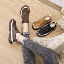 Load image into Gallery viewer, Luxury Leather Womens Sneakers Spring Shoes New Genuine Leather Casual Women Fashion Flat Girl Student Shoes Comfortable Women's Casual Flats Elegant Soft Walking Sneakers
