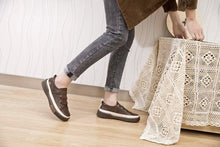 Load image into Gallery viewer, Luxury Leather Womens Sneakers Spring Shoes New Genuine Leather Casual Women Fashion Flat Girl Student Shoes Comfortable Women's Casual Flats Elegant Soft Walking Sneakers
