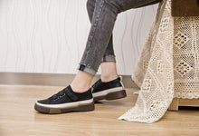 Load image into Gallery viewer, Luxury Leather Womens Sneakers Spring Shoes New Genuine Leather Casual Women Fashion Flat Girl Student Shoes Comfortable Women's Casual Flats Elegant Soft Walking Sneakers
