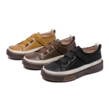Load image into Gallery viewer, Luxury Leather Womens Sneakers Spring Shoes New Genuine Leather Casual Women Fashion Flat Girl Student Shoes Comfortable Women's Casual Flats Elegant Soft Walking Sneakers
