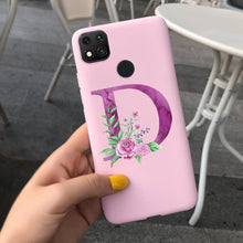 Load image into Gallery viewer, Luxury Letters Case For Xiaomi Redmi 9C 9 C NFC Case Shockproof Bumper Soft Phone Case For Redmi 9 9c 9a Redmi9A 9C 9 Back Cover Alphabet Soft Matte Liquid Silicone Slim Phone Case
