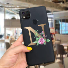 Load image into Gallery viewer, Luxury Letters Case For Xiaomi Redmi 9C 9 C NFC Case Shockproof Bumper Soft Phone Case For Redmi 9 9c 9a Redmi9A 9C 9 Back Cover Alphabet Soft Matte Liquid Silicone Slim Phone Case
