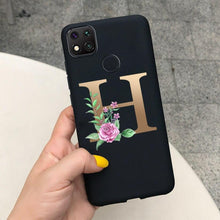 Load image into Gallery viewer, Luxury Letters Case For Xiaomi Redmi 9C 9 C NFC Case Shockproof Bumper Soft Phone Case For Redmi 9 9c 9a Redmi9A 9C 9 Back Cover Alphabet Soft Matte Liquid Silicone Slim Phone Case
