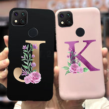Load image into Gallery viewer, Luxury Letters Case For Xiaomi Redmi 9C 9 C NFC Case Shockproof Bumper Soft Phone Case For Redmi 9 9c 9a Redmi9A 9C 9 Back Cover Alphabet Soft Matte Liquid Silicone Slim Phone Case
