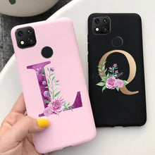Load image into Gallery viewer, Luxury Letters Case For Xiaomi Redmi 9C 9 C NFC Case Shockproof Bumper Soft Phone Case For Redmi 9 9c 9a Redmi9A 9C 9 Back Cover Alphabet Soft Matte Liquid Silicone Slim Phone Case
