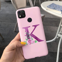Load image into Gallery viewer, Luxury Letters Case For Xiaomi Redmi 9C 9 C NFC Case Shockproof Bumper Soft Phone Case For Redmi 9 9c 9a Redmi9A 9C 9 Back Cover Alphabet Soft Matte Liquid Silicone Slim Phone Case
