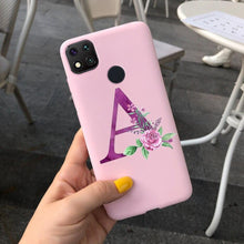 Load image into Gallery viewer, Luxury Letters Case For Xiaomi Redmi 9C 9 C NFC Case Shockproof Bumper Soft Phone Case For Redmi 9 9c 9a Redmi9A 9C 9 Back Cover Alphabet Soft Matte Liquid Silicone Slim Phone Case
