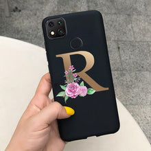 Load image into Gallery viewer, Luxury Letters Case For Xiaomi Redmi 9C 9 C NFC Case Shockproof Bumper Soft Phone Case For Redmi 9 9c 9a Redmi9A 9C 9 Back Cover Alphabet Soft Matte Liquid Silicone Slim Phone Case
