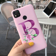 Load image into Gallery viewer, Luxury Letters Case For Xiaomi Redmi 9C 9 C NFC Case Shockproof Bumper Soft Phone Case For Redmi 9 9c 9a Redmi9A 9C 9 Back Cover Alphabet Soft Matte Liquid Silicone Slim Phone Case

