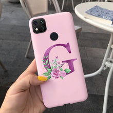 Load image into Gallery viewer, Luxury Letters Case For Xiaomi Redmi 9C 9 C NFC Case Shockproof Bumper Soft Phone Case For Redmi 9 9c 9a Redmi9A 9C 9 Back Cover Alphabet Soft Matte Liquid Silicone Slim Phone Case
