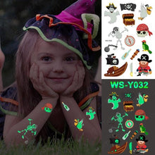 Load image into Gallery viewer, Luxury Luminous Tattoo Stickers Unicorn Stars Temporary Waterproof Luminous Fake Tattoos Stickers Dinosaur Butterfly For Children
