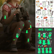 Load image into Gallery viewer, Luxury Luminous Tattoo Stickers Unicorn Stars Temporary Waterproof Luminous Fake Tattoos Stickers Dinosaur Butterfly For Children
