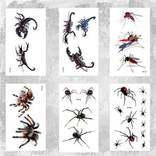 Load image into Gallery viewer, Luxury Men Women 3D Tattoo Waterproof Spider Sticker Realistic Design For Party Halloween
