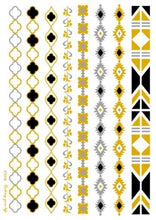 Load image into Gallery viewer, Luxury Metallic Temporary Tattoo Gold Silver Flower Sticker Long Lasting Gold Design For Womens
